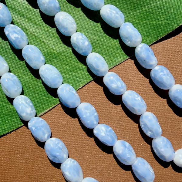 Icy Blue Ovals - 25 Pieces
