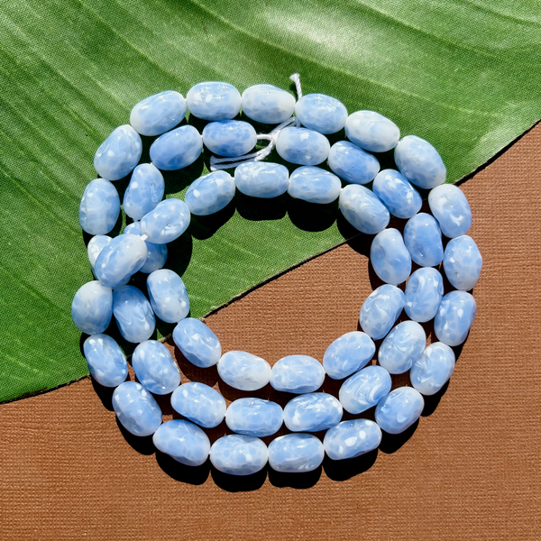 Icy Blue Ovals - 25 Pieces