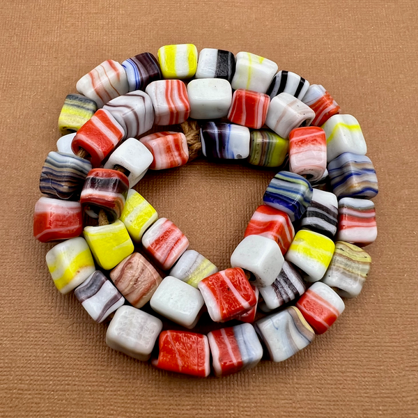 Indian Glass Square Beads - 50 Pieces