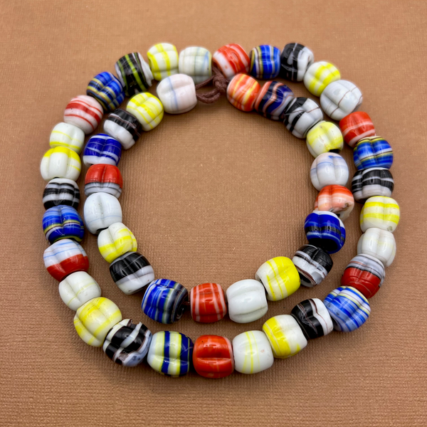 Indian Glass Melon Beads - 50 Pieces