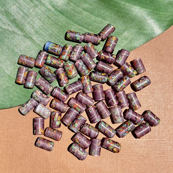 Lavender Tombo Tube Beads - 50 Pieces