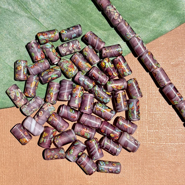 Lavender Tombo Tube Beads - 50 Pieces