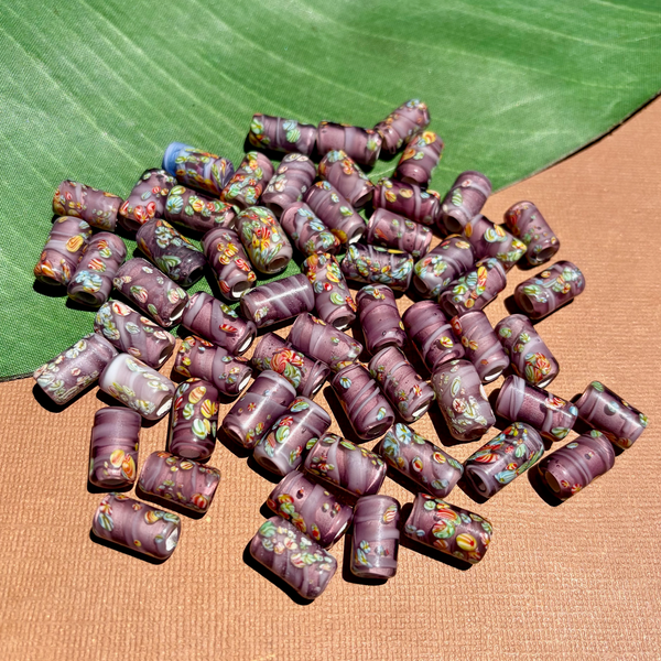 Lavender Tombo Tube Beads - 50 Pieces
