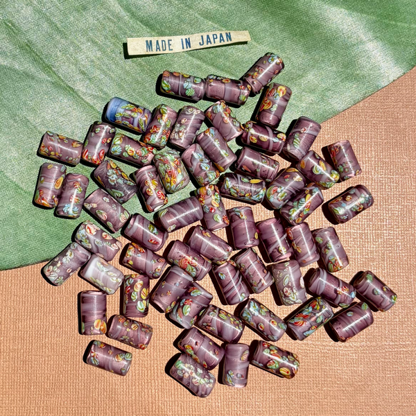 Lavender Tombo Tube Beads - 50 Pieces