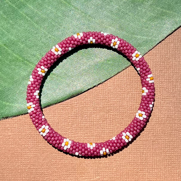 Pink Beaded Bangles #5