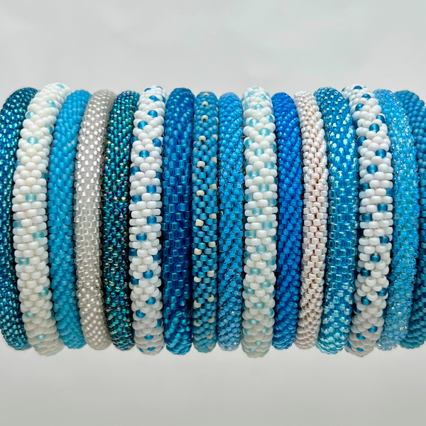 Blue Beaded Bangles #8