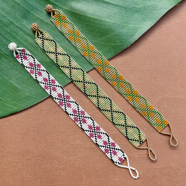 Seed Bead Loom Bracelets - X Pattern