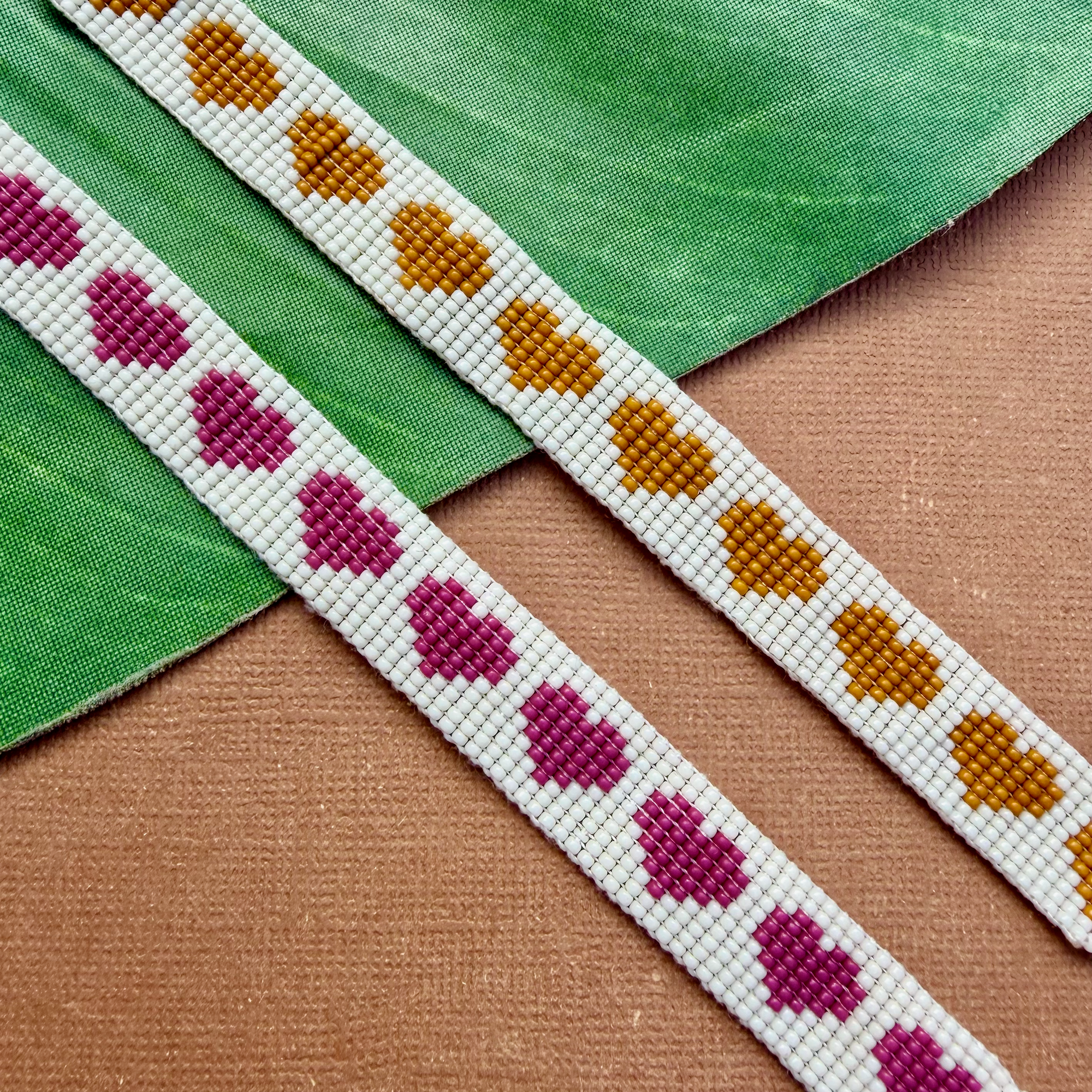 Seed Bead Loom Bracelets - Heart Pattern