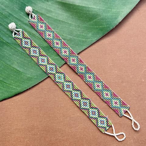 Seed Bead Loom Bracelets - Diamond Pattern