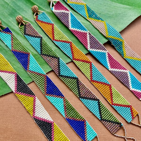 Seed Bead Loom Bracelets - Triangle Pattern
