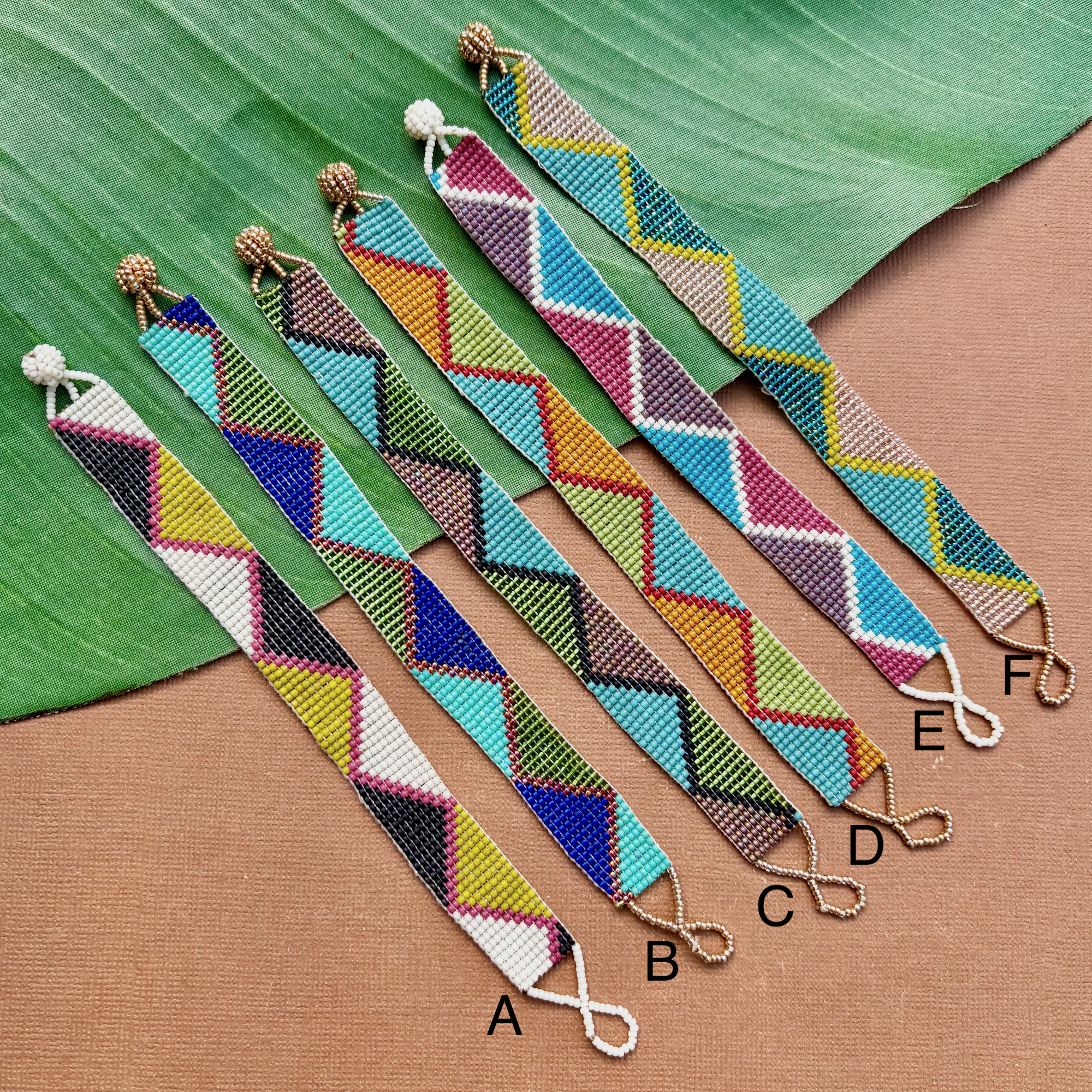 Seed Bead Loom Bracelets - Triangle Pattern