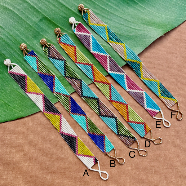Seed Bead Loom Bracelets - Triangle Pattern