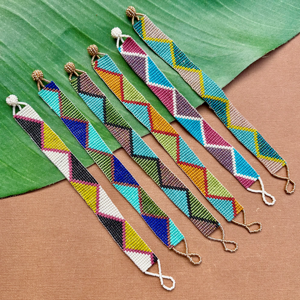 Seed Bead Loom Bracelets - Triangle Pattern