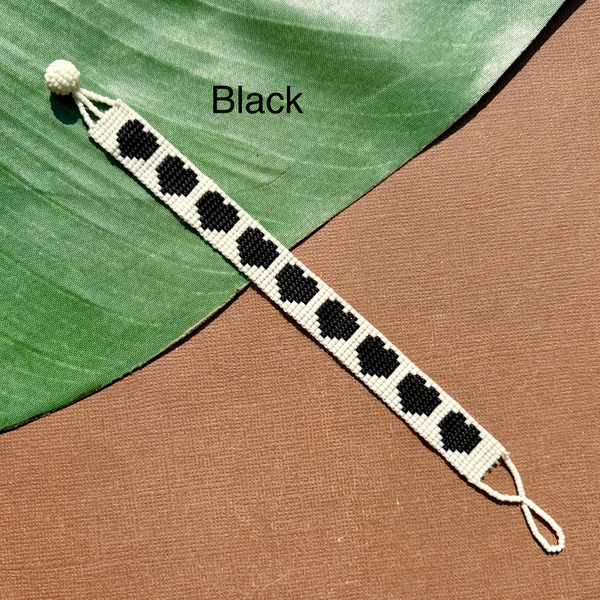 Seed Bead Loom Bracelets - Heart Pattern