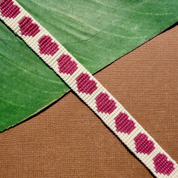 Seed Bead Loom Bracelets - Heart Pattern