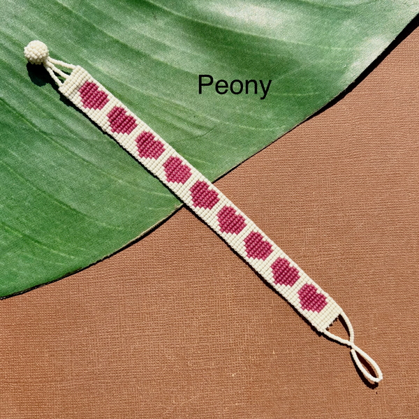 Seed Bead Loom Bracelets - Heart Pattern