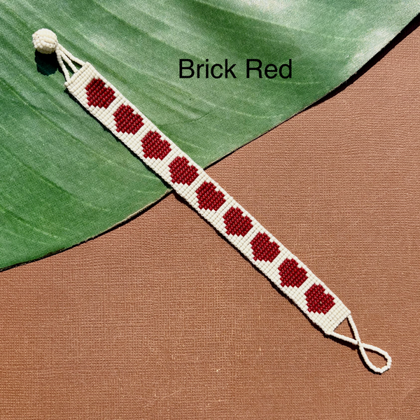 Seed Bead Loom Bracelets - Heart Pattern