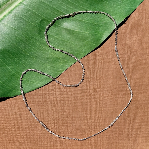 Crystal & Platinum Silk & Seed Bead Necklace