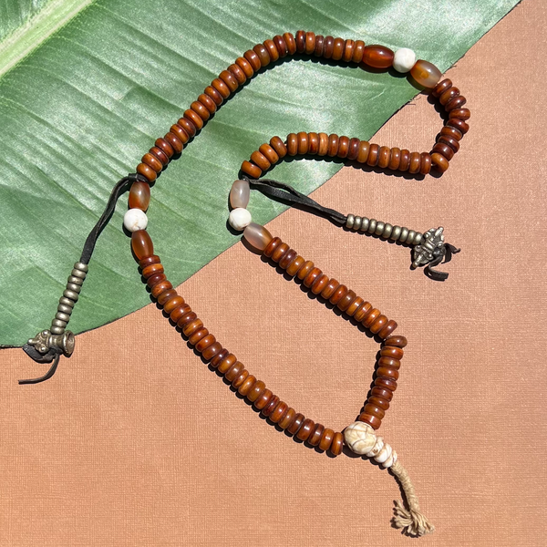 Small Butterscotch Bone & Conch Malas