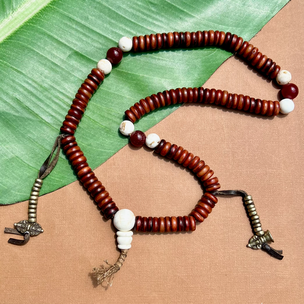 Rust Bone & Conch Malas