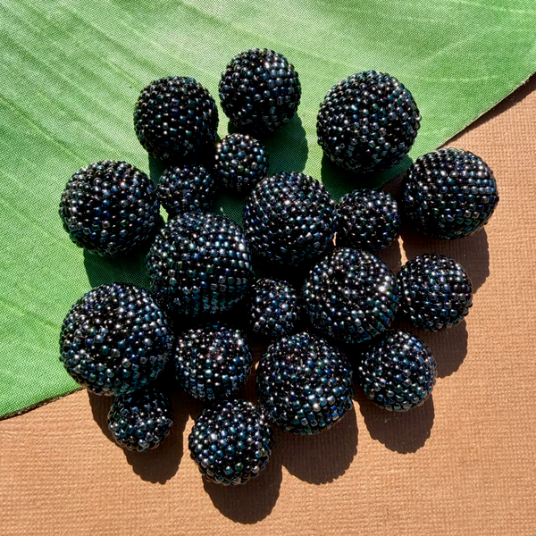 Midnight Blue Beaded Beads - Confetti