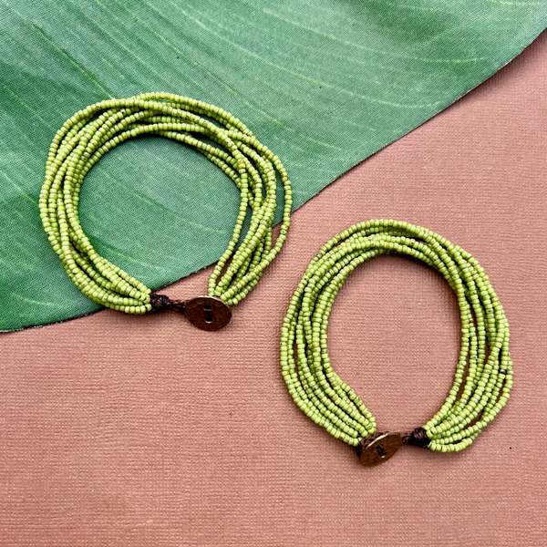 Lime Picasso Seed Bead Bracelet