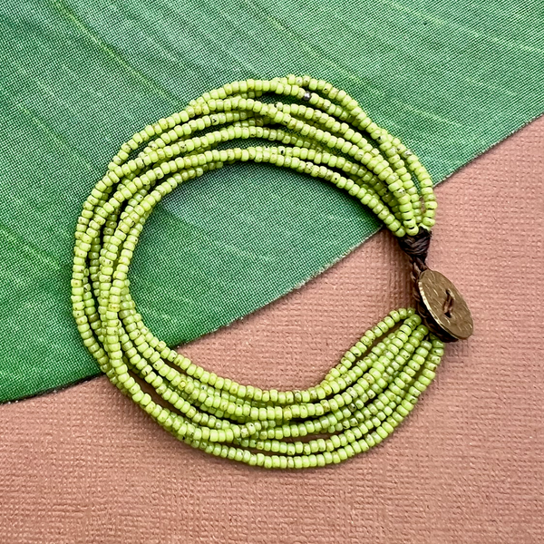 Lime Picasso Seed Bead Bracelet