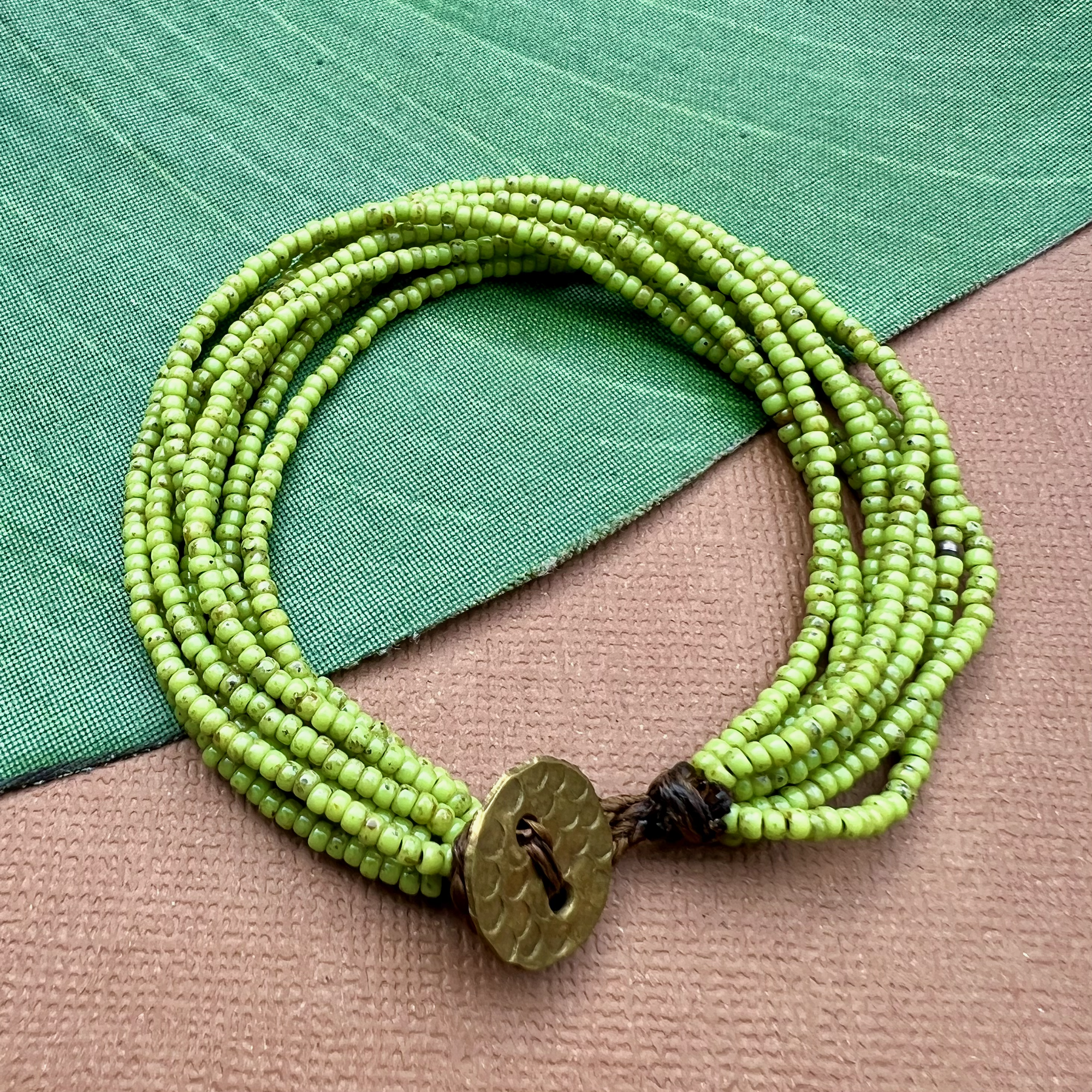 Lime Picasso Seed Bead Bracelet