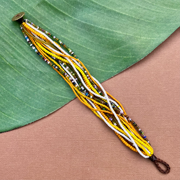 Marigold African Seed Bead Bracelet