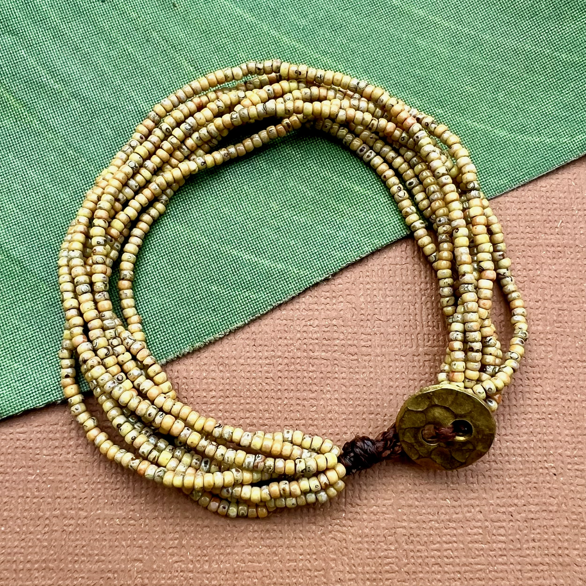 Yellow Picasso Seed Bead Bracelet