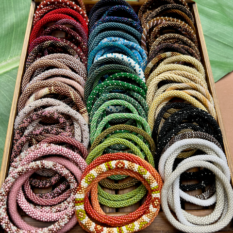 SALE - Beaded Bangles - 10pc Assorted