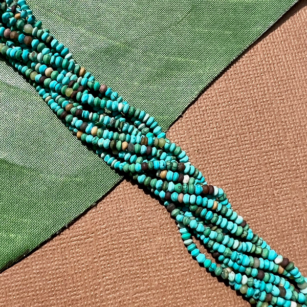 Natural Turquoise Tiny Saucer Beads - 1 Strand
