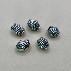 Nepal Sterling Silver Large Hole Cylinder Beads