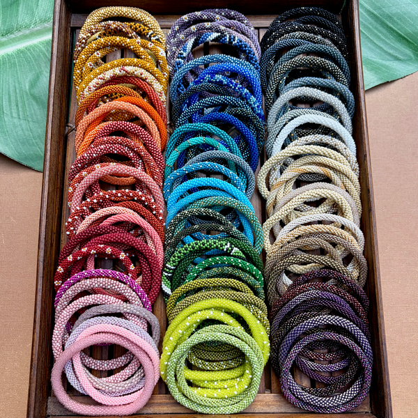 SALE - Beaded Bangles - 10pc Assorted