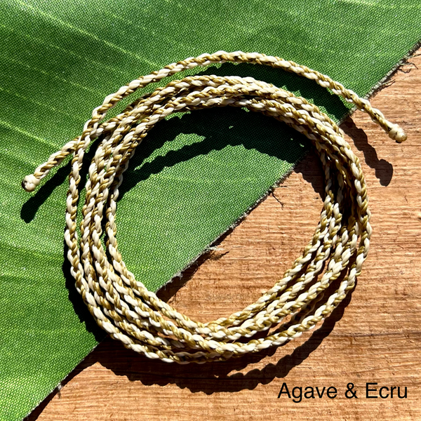 Agave & Ecru - Braided Nylon Waxed Cord
