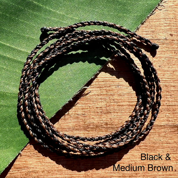 Black & Medium Brown - Braided Nylon Waxed Cord
