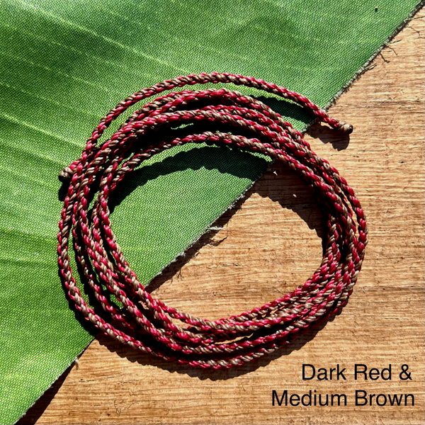 Dark Red & Medium Brown - Braided Nylon Waxed Cord