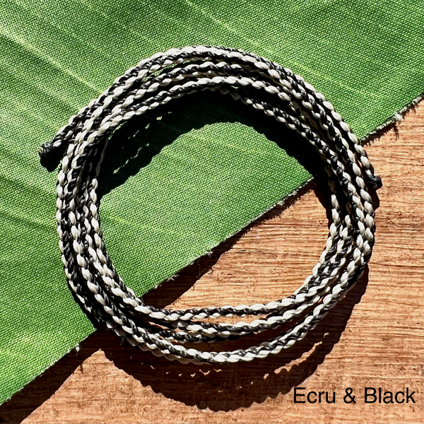 Black & Ecru - Braided Nylon Waxed Cord