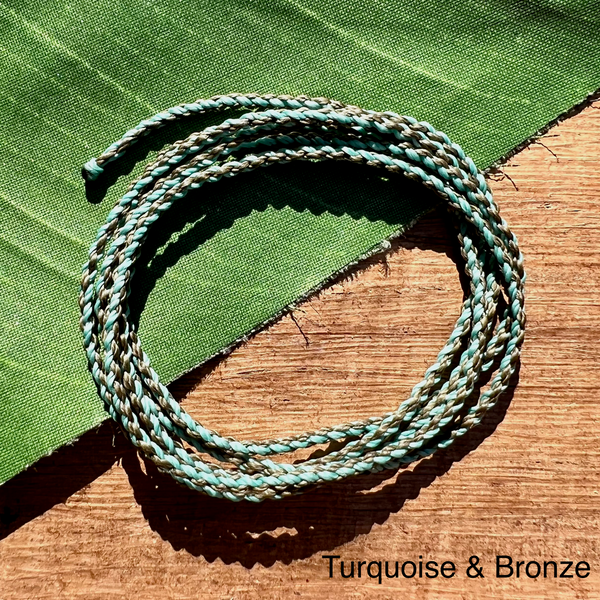 Turquoise & Bronze - Braided Nylon Waxed Cord