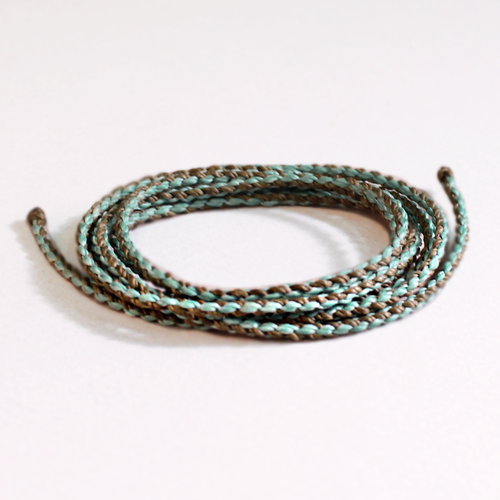 Turquoise & Bronze - Braided Nylon Waxed Cord