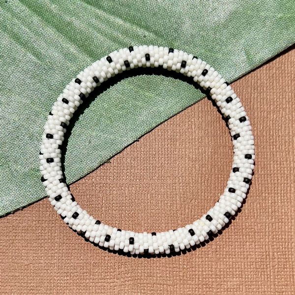 White - Out of Africa - Beaded Bangles #21