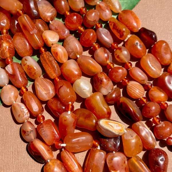 Old Carnelian Nugget Beads