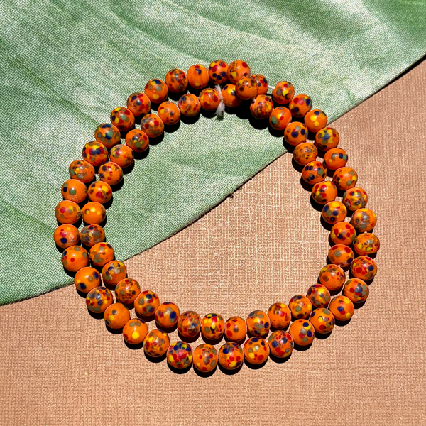 Orange Crumb Beads 8mm - 70 Pieces