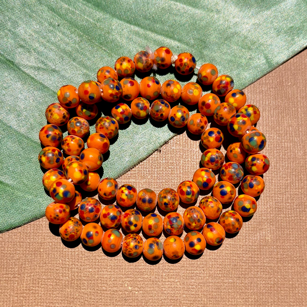 Orange Crumb Beads 8mm - 70 Pieces