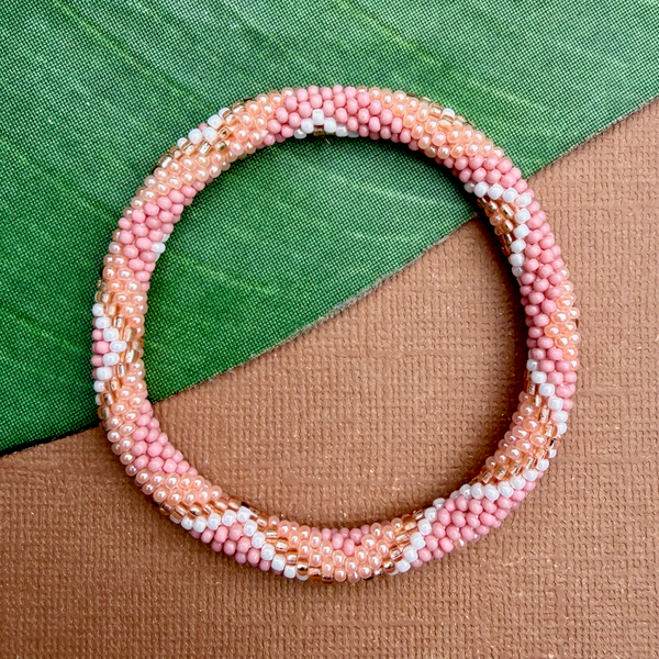 Pink Beaded Bangles #22