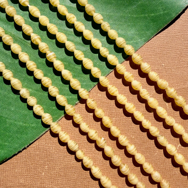 Pale Yellow Small Oval Beads - 100 Pieces