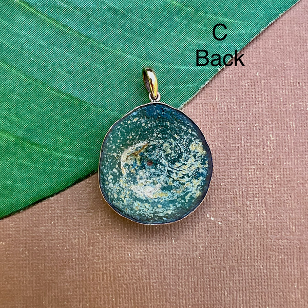 Roman Glass Extra Large Round Pendants - 1 Piece