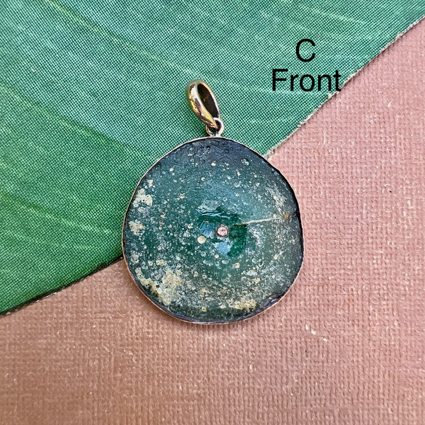 Roman Glass Extra Large Round Pendants - 1 Piece