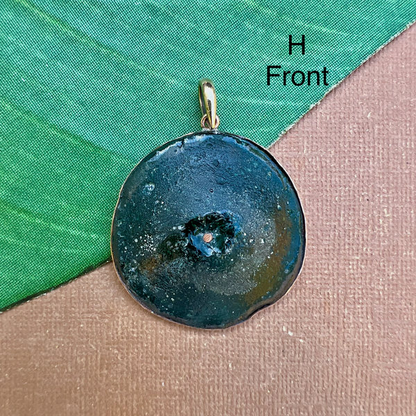 Roman Glass Extra Large Round Pendants - 1 Piece