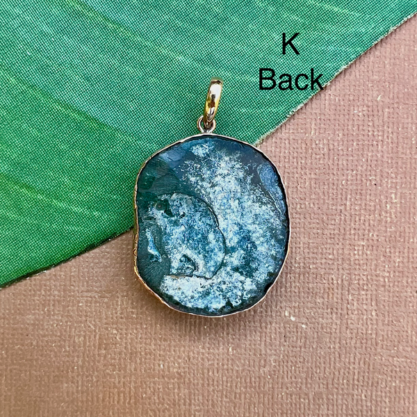 Roman Glass Extra Large Round Pendants - 1 Piece